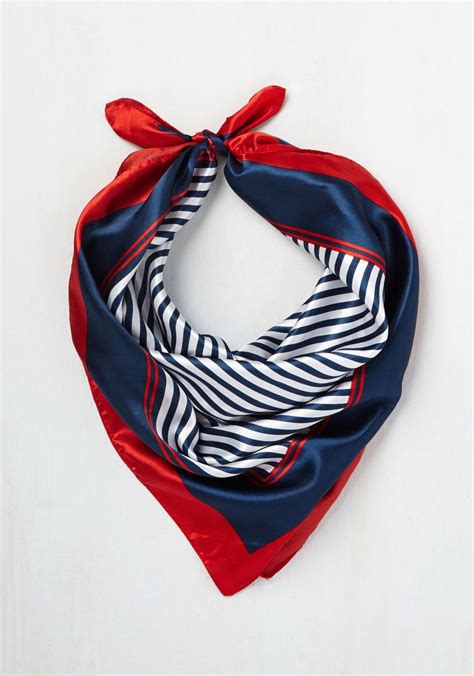 red nautical twilly scarf women